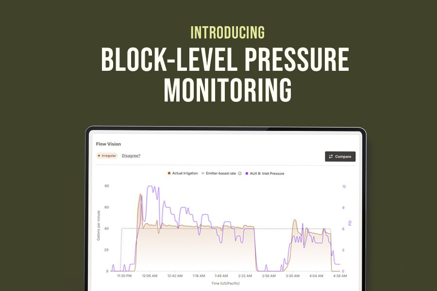 Pressure monitoring is now available with Lumo's precision irrigation system.